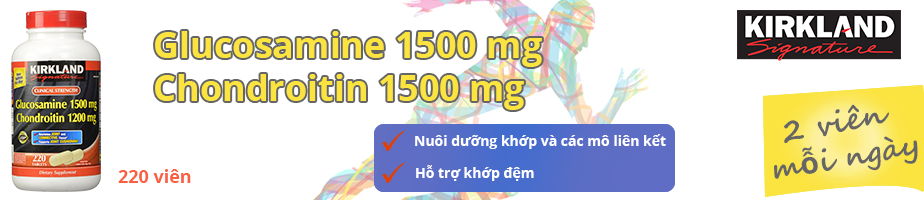 Thuốc bổ khớp Kirkland Glucosamine 1500mg  Chondroitin 1200mg nuôi dưỡng các khớp và mô liên kết