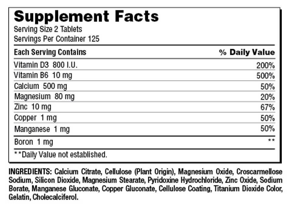 thành phần Calcium 600mg Vitamin D3