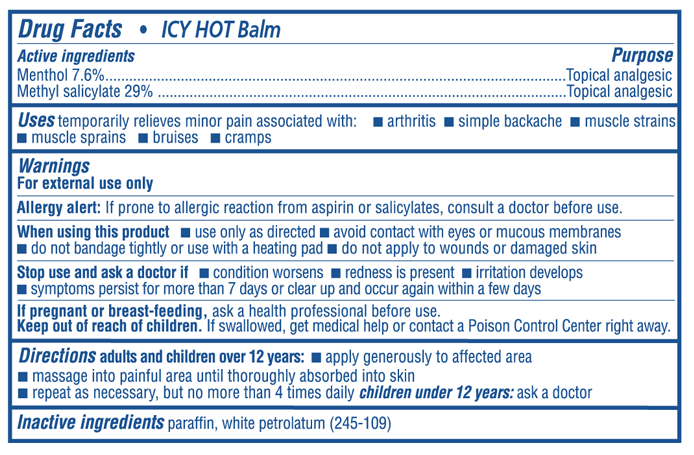 thành phần Icyhot_balm