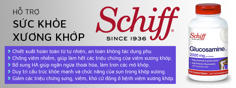 Thuốc bổ khớp Schiff Glucosamine 2000mg hỗ trợ sức khỏe xương khớp