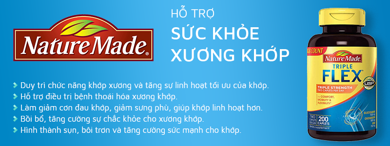 Thuốc bổ khớp Nature Made Triple Flex tăng cường sức khỏe xương khớp