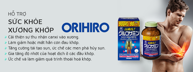 Orihiro Glucosamine 1500mg Nhật Bản cải thiện sức khỏe xương khớp