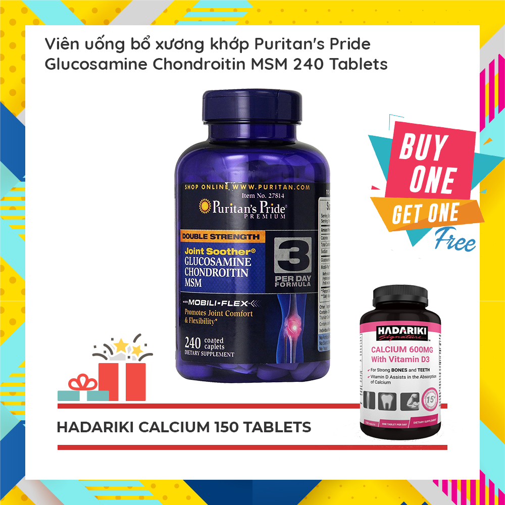 Puritan's Pride Glucosamine Chondroitin MSM đang có khuyến mãi mua 1 tặng 1