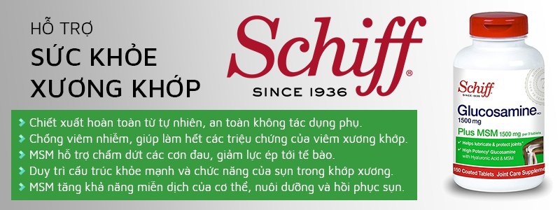 Schiff Glucosamine 1500mg Plus MSM 1500mg tăng cường sức khỏe xương khớp
