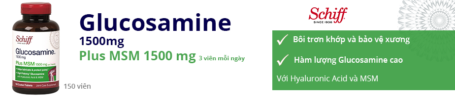 Schiff Glucosamine 1500mg Schiff Plus MSM 1500mg bôi trơn và bảo vệ xương khớp