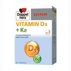 Doppelherz VITAMIN D3 + K2, Hộp 30 viên Doppelherz VITAMIN D3 + K2, Hộp 30 viên
