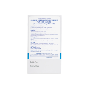 Super Calcium Supplement With Cod Liver Oil 1000mg Careline 60 viên - Bổ sung Canxi, Omega 3