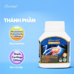 Vitatree Glucosamine 1500mg Plus Shark Cartilage (Glucosamine & Sụn cá mập), Hộp 100 Viên