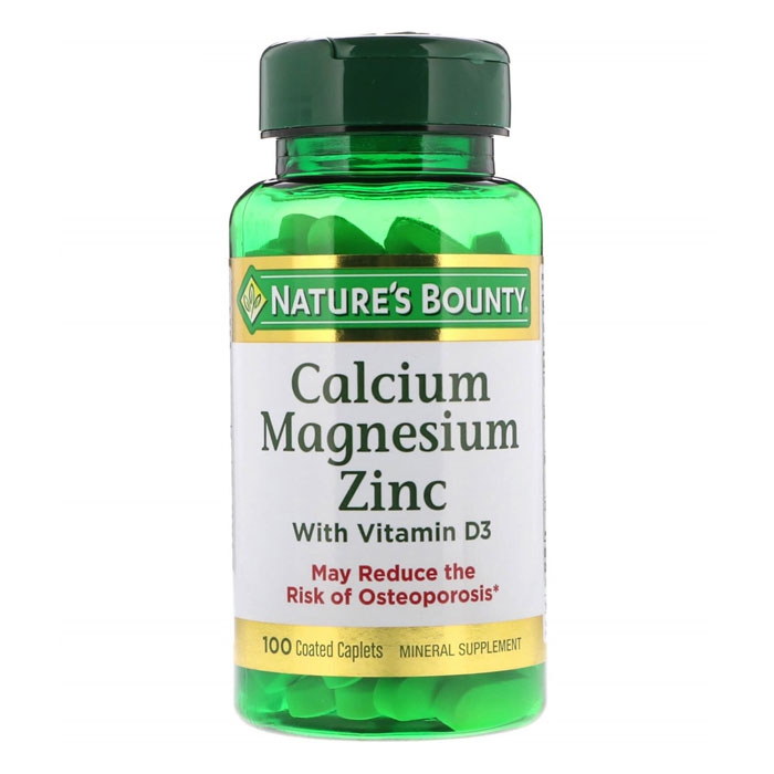 Nature's Bounty Calcium Magnesium Zinc With D3, Chai 100 viên