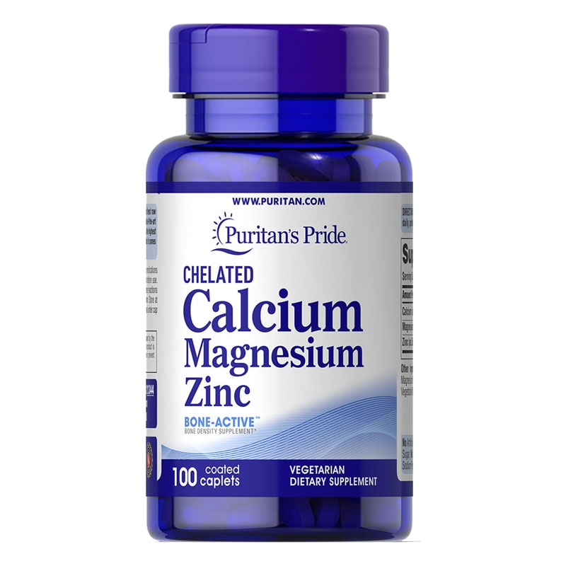Puritan’s Pride Chelate Calcium Magnesium Zinc, Chai 100 Viên (Hết hàng)