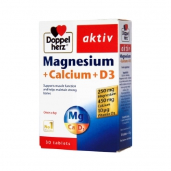 Doppelherz Magnesium + Calcium + D3 ngừa loãng xương, Hộp 30 viên