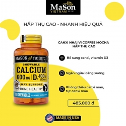 Viên Nhai Mason Natural Calcium 600mg + D3 Vị Cà Phê Mocha