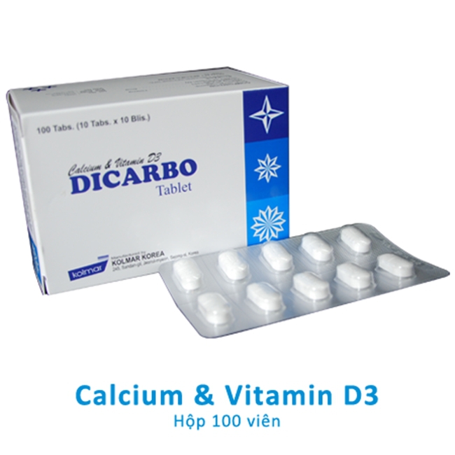 Thuốc Dicarbo Tablet bổ sung Calcium và Vitamin D3 (Hết hàng)