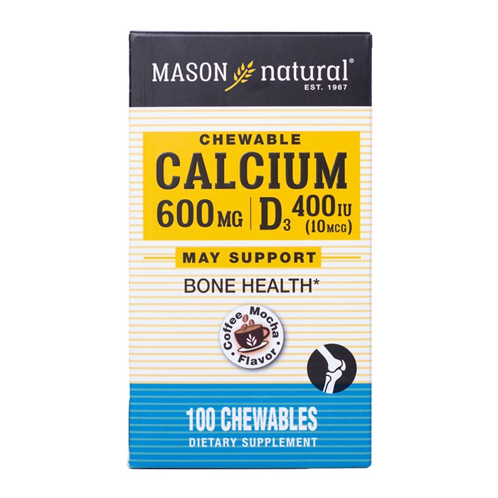 Viên Nhai Mason Natural Calcium 600mg + D3 Vị Cà Phê Mocha