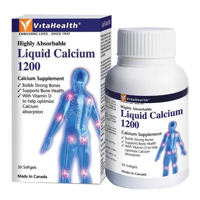Vitahealth Liquid Calcium With Vitamin D, Chai 30 viên (Hết hàng)